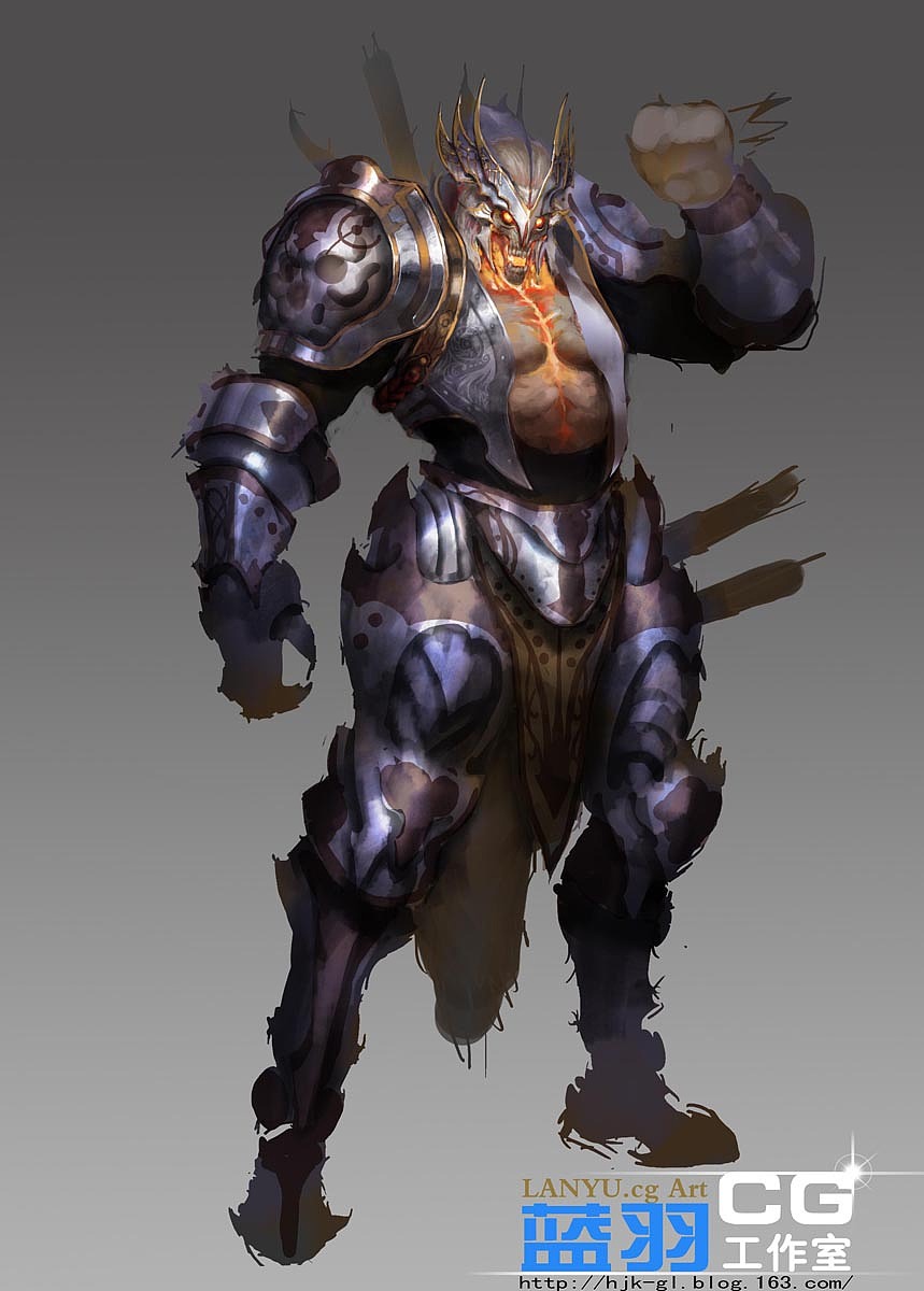 《骷髅头战士》+绘画过程(高灵作品) 