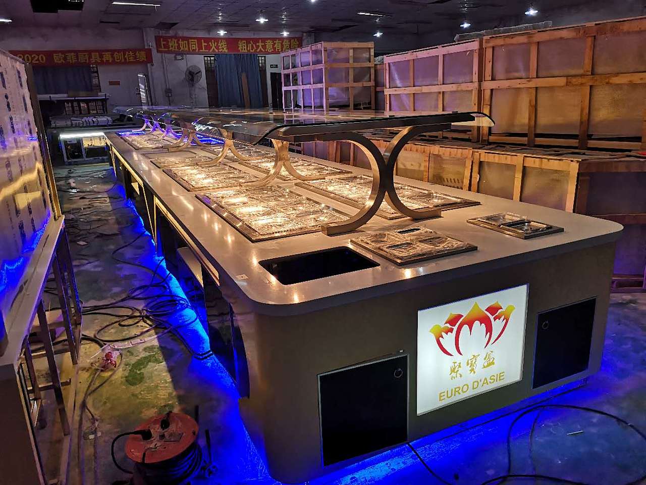 出口欧洲自助餐台定制设计制作冷热自助取餐台布菲台