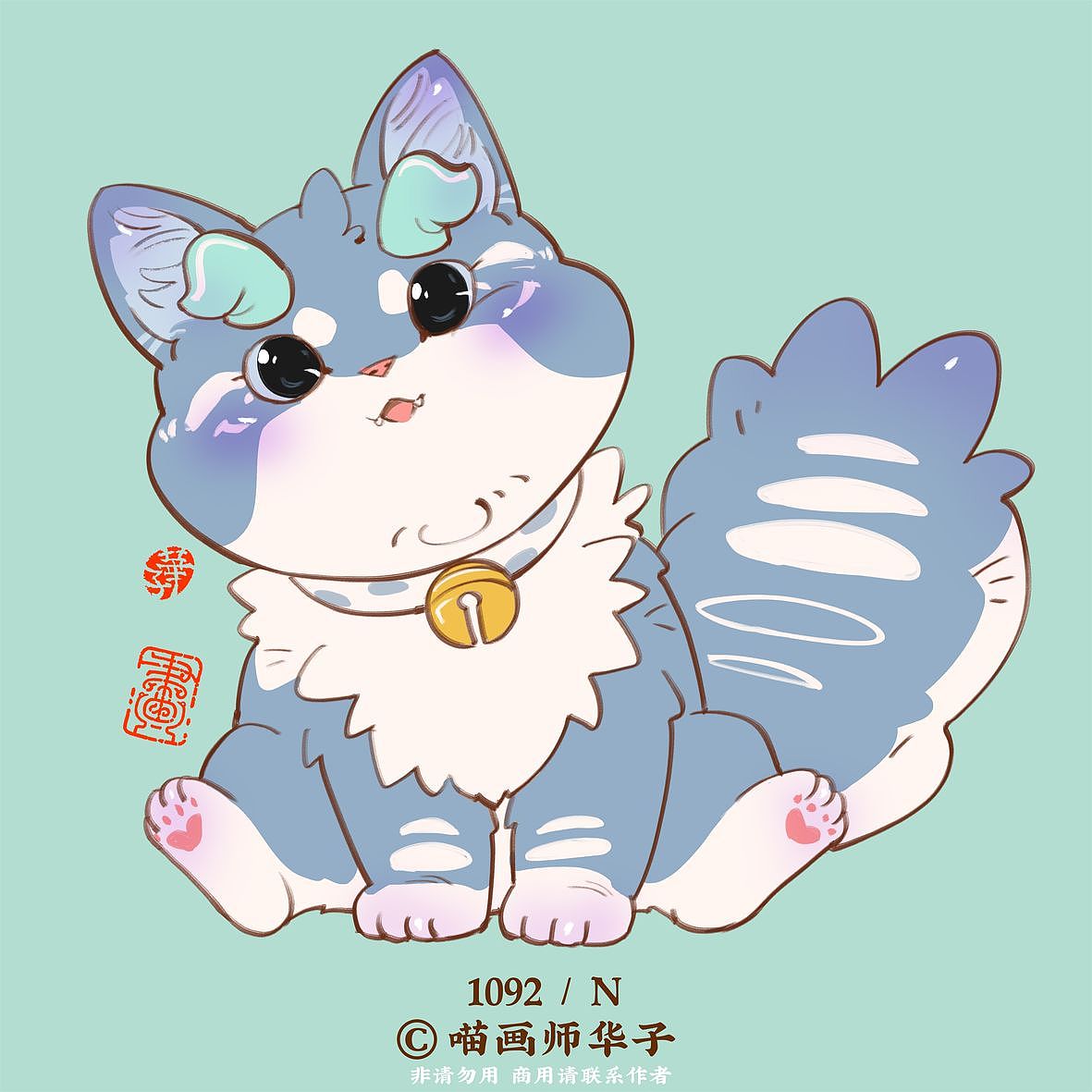 画猫的一千零九十二天，今天的猫猫不一般哦！（图ZMjY1Njg1MzQ0） - 艺术插画 - 站酷设计师喵画师华子原创素材 - 站酷ZCOOL