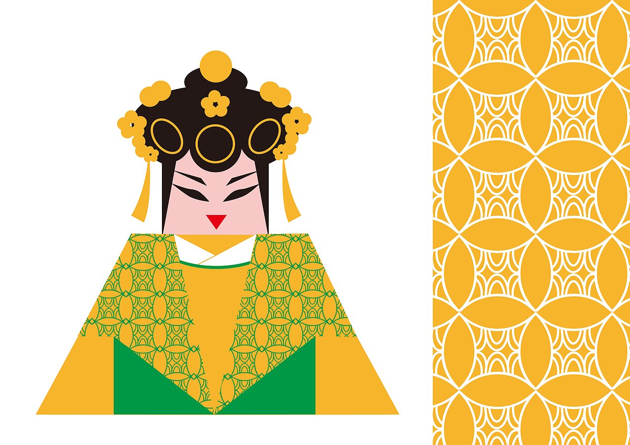 粤剧服饰元素图案设计（图ZMjM2NzIxNDMy） - 图案 - 站酷设计师小熊不吃饭原创素材 - 站酷ZCOOL