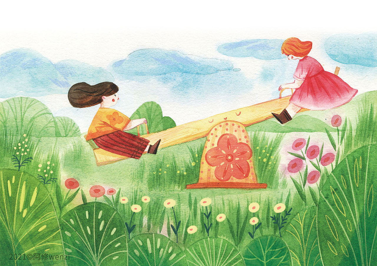 儿童文学作品《爱上一朵云》水彩手绘（图ZMjU2MDI4NzAw） - 儿童插画 - 站酷设计师阿修wenzi原创素材 - 站酷ZCOOL