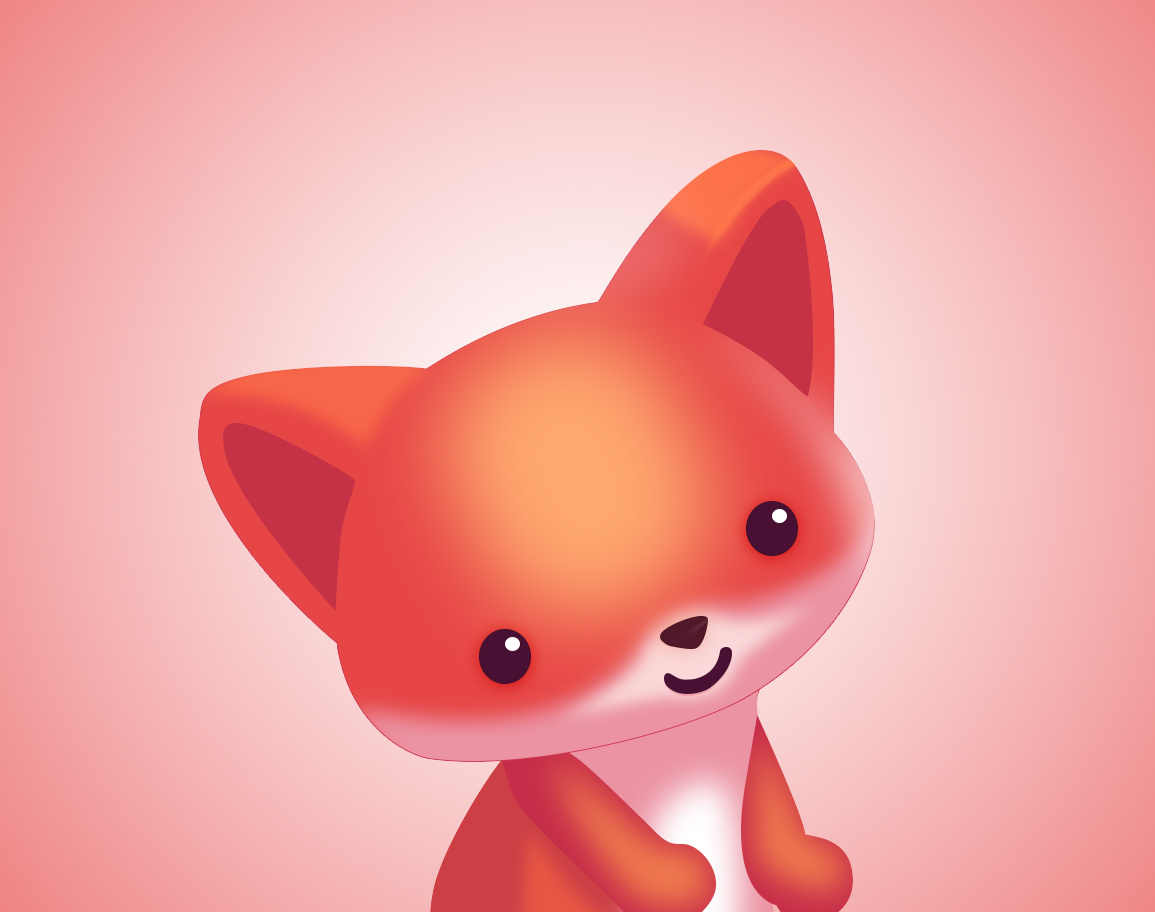 ps绘制可爱的拟物小狐狸