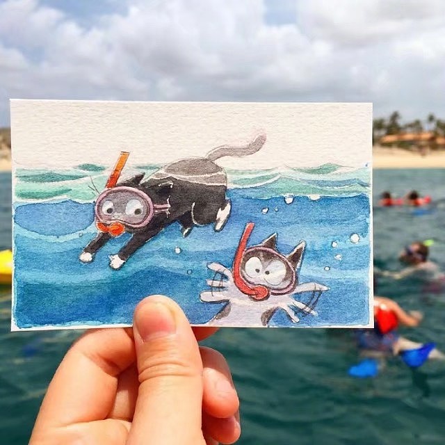 清新手绘（图ZMTI5Mjc0NjI4） - 艺术插画 - 站酷设计师一只虎斑喵呀原创素材 - 站酷ZCOOL