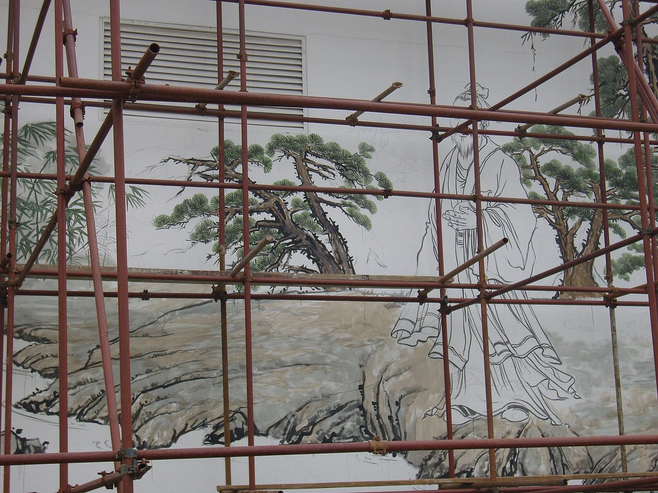 巨力集团——刘伶醉酒厂大型壁画创作，手绘，彩绘，中国画，山水画。（图ZMTY3NjMzNDg=） - 新锐潮流插画 - 站酷设计师小西少爷原创素材 - 站酷ZCOOL