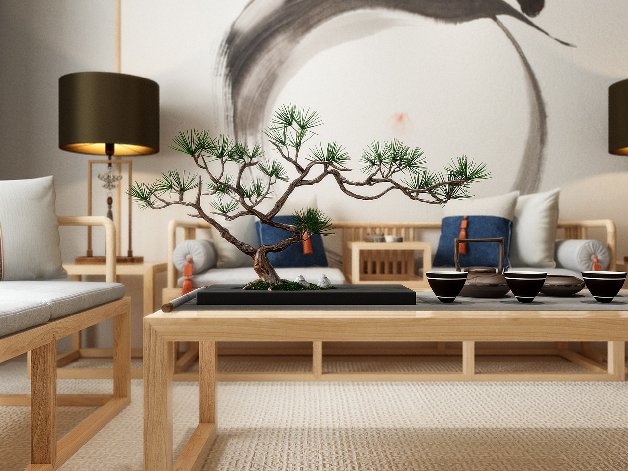 新中式家具表现（图ZOTQ0MzQyMzI=） - 生活用品 - 站酷设计师隐居地球原创素材 - 站酷ZCOOL
