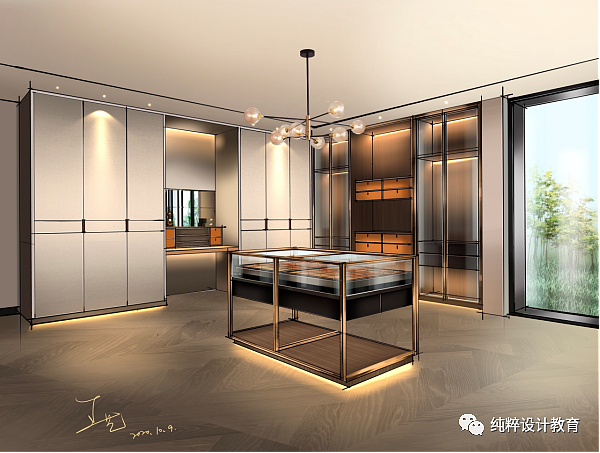 学员手绘作品步骤分解#衣柜#全屋定制#iPad手绘