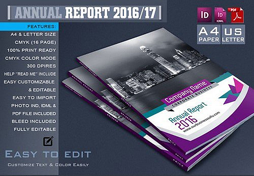 紫色系企业商务画册模板