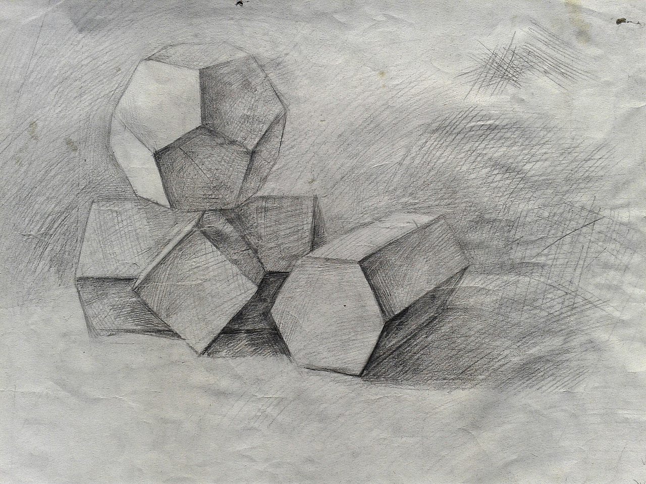 上学时的素描作业