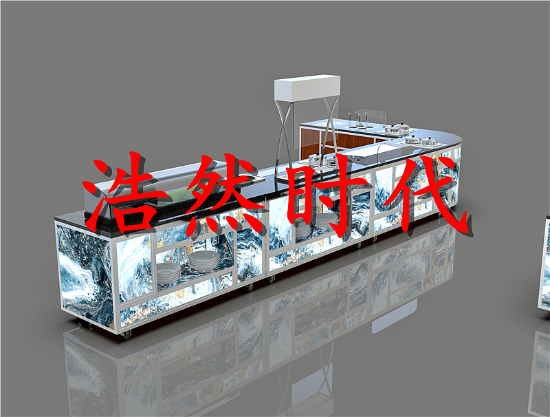 餐厅移动大理石自助餐台