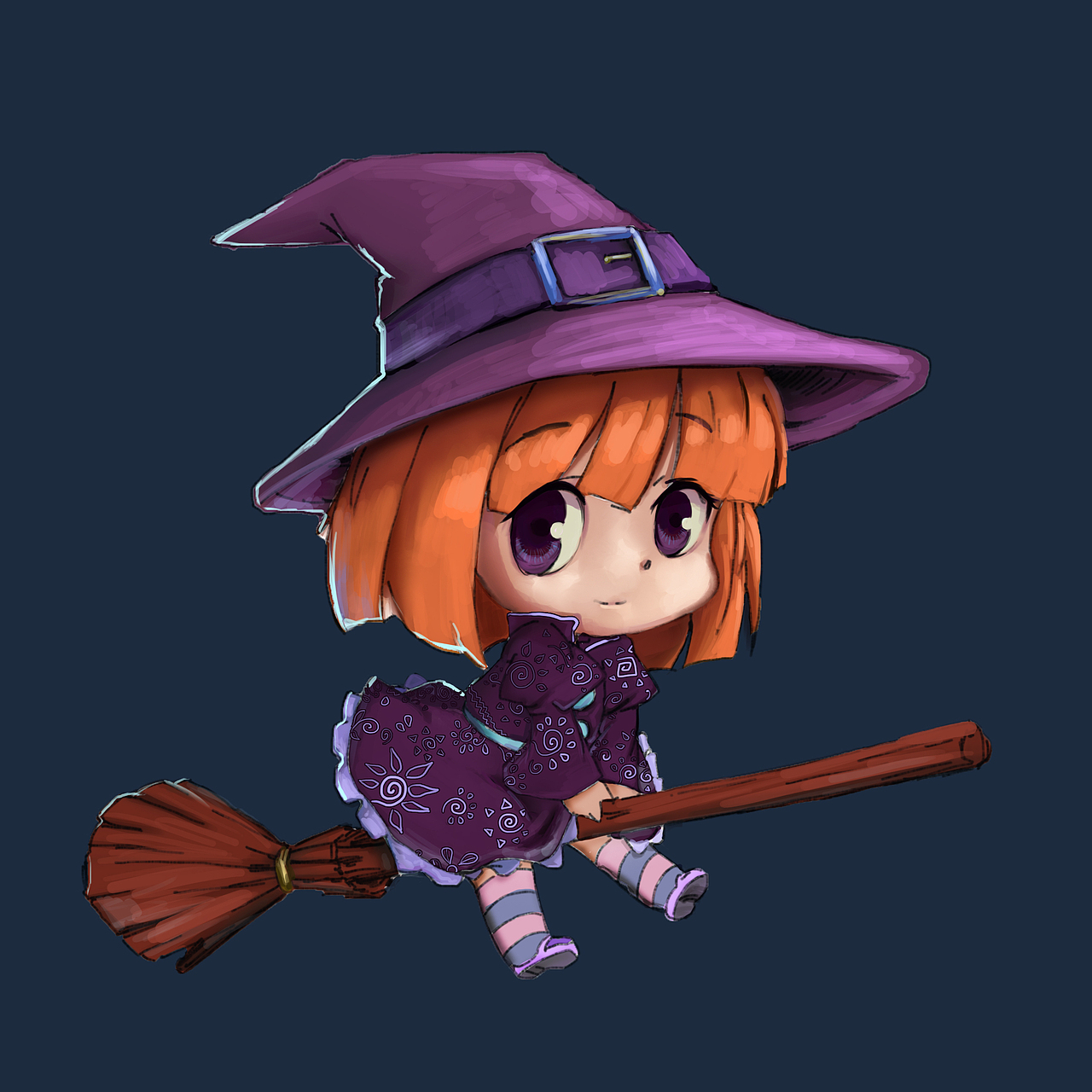 黑夜中的小巫女