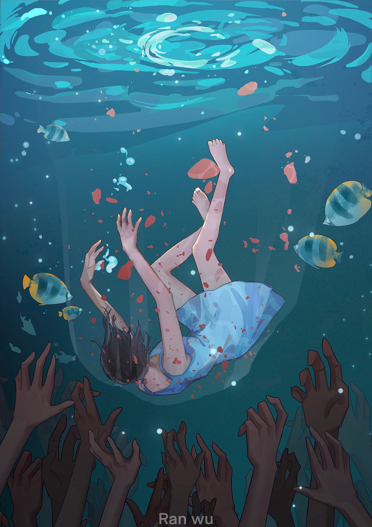 原创插画|溺水