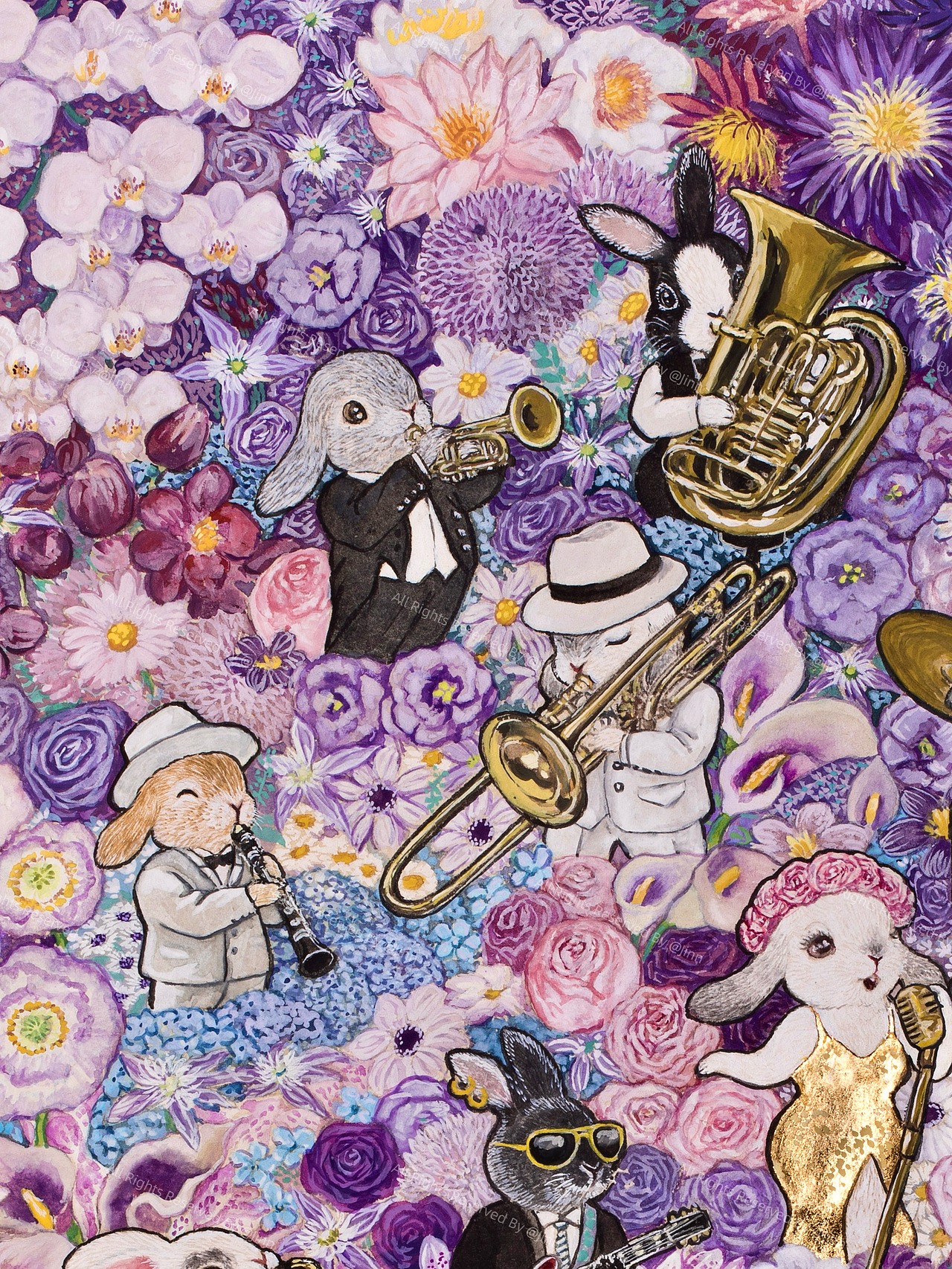 《万物生·花间卷》（图ZMzc1ODM5OTMy） - 艺术插画 - 站酷设计师程靖Jinn原创素材 - 站酷ZCOOL