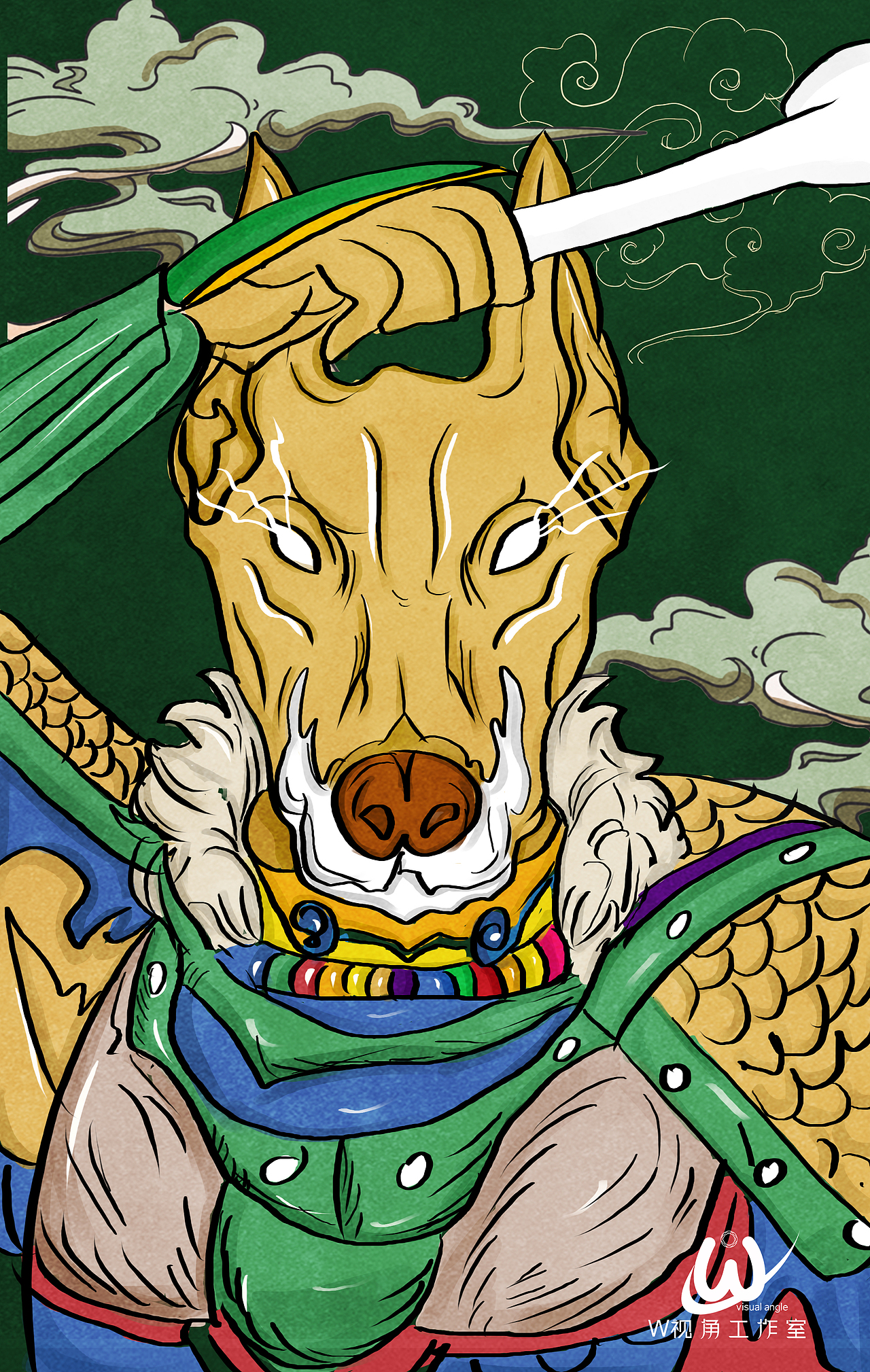 手绘插画【电脑手绘】生肖狗