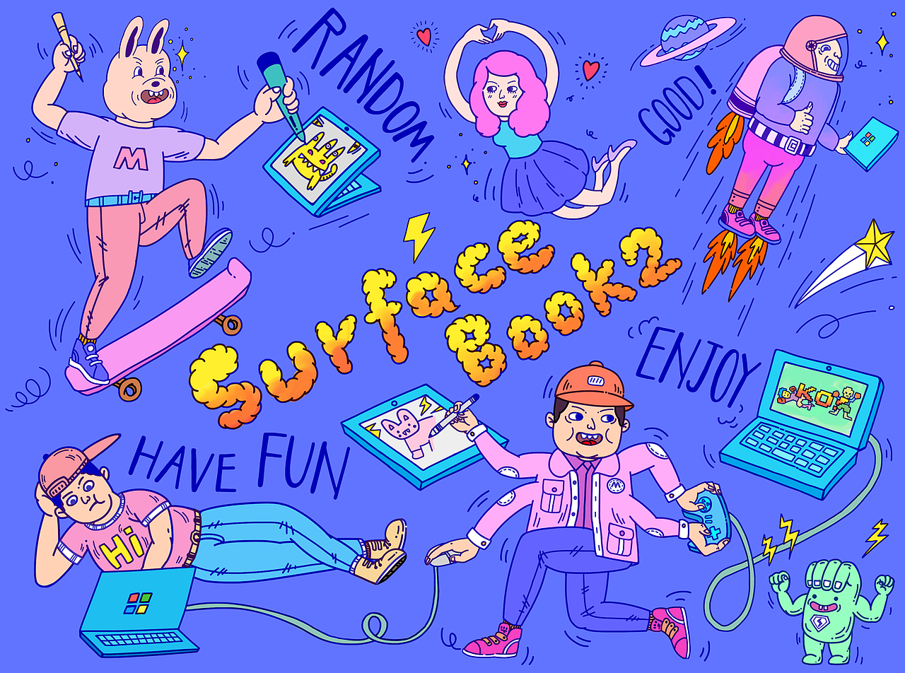 SURFACE BOOK2 创作撩妹两不误～（图ZMTAyMTc2MjI4） - 图案 - 站酷设计师Fly_GAFA原创素材 - 站酷ZCOOL