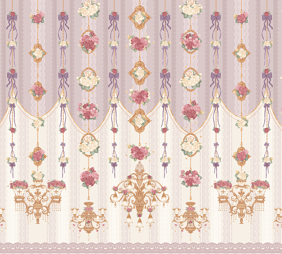 lolita印花-花与吊灯（图ZMTM0NTQ0OTIw） - 艺术插画 - 站酷设计师是啾啾讷原创素材 - 站酷ZCOOL