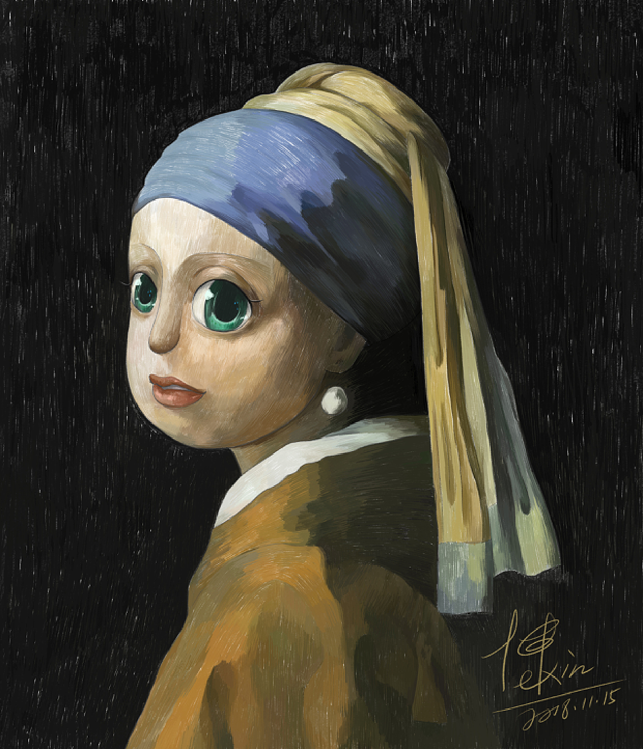 带珍珠耳环的少女(名画二次创作)