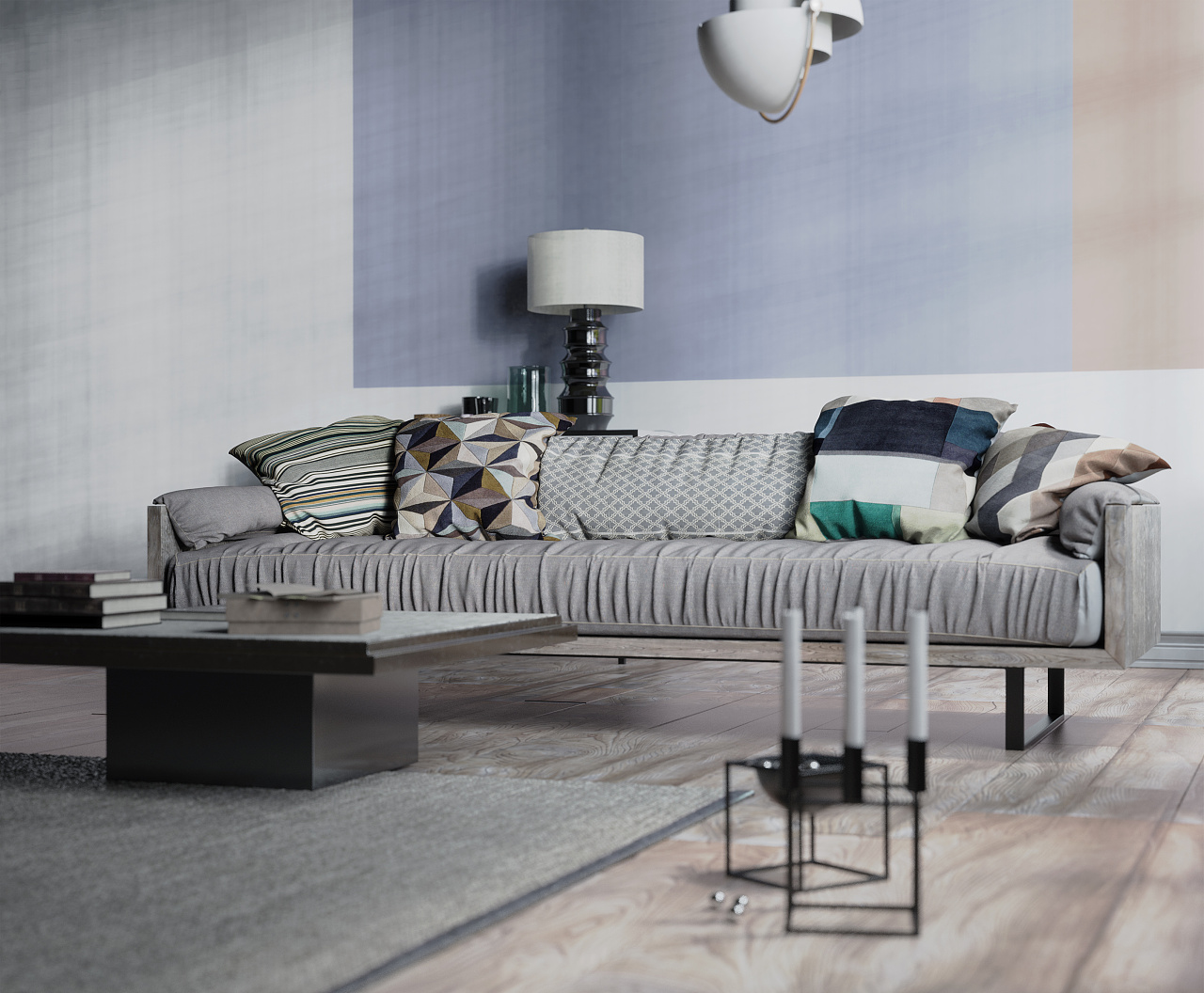 一套北欧极简主义室内渲染