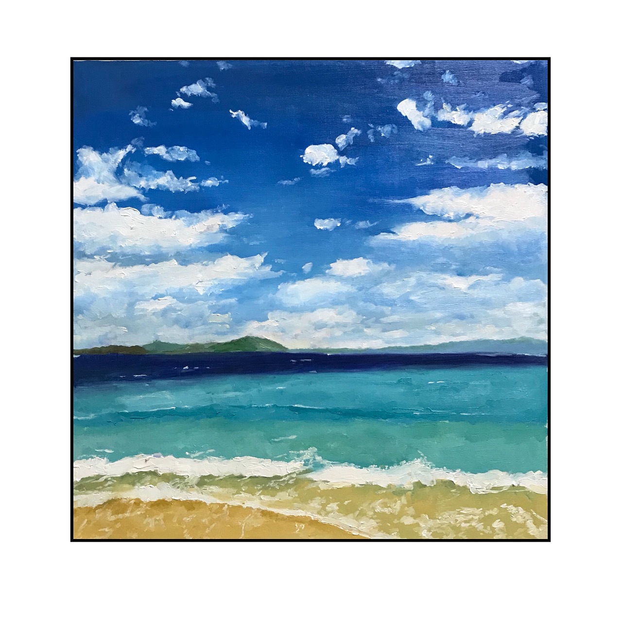 油画风景《海》