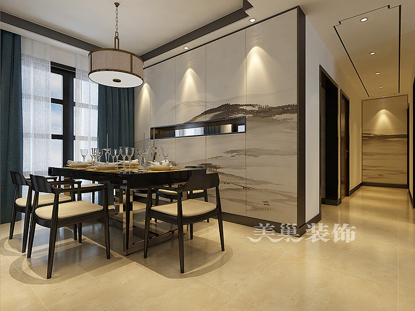 郑州广电天韵130平新中式案例装修效果图