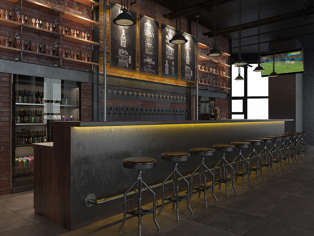 顽啤猴精酿酒吧设计
