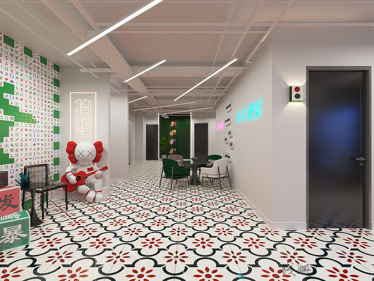 星夜传图||网红棋牌室设计