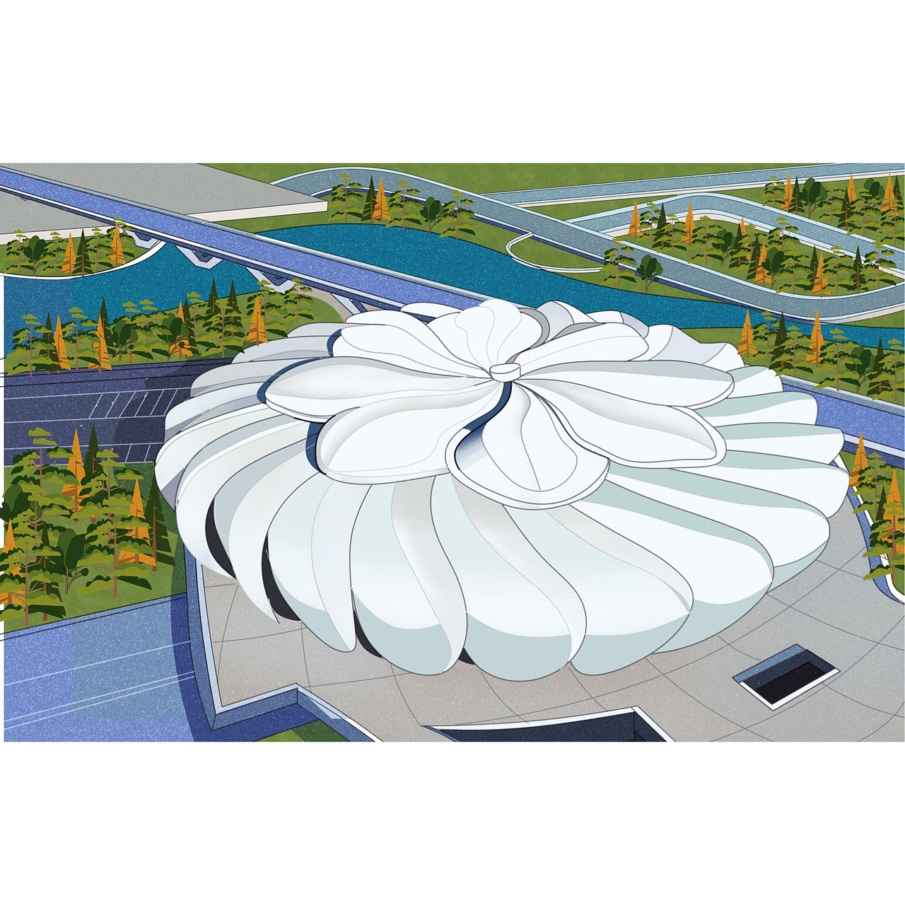 2022年杭州亚运会场馆插画