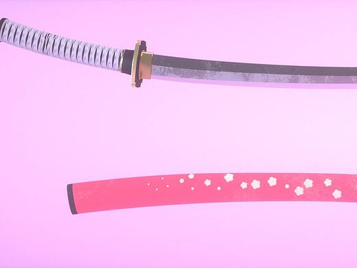 日本刀 建模渲染(御刀千鸟)
