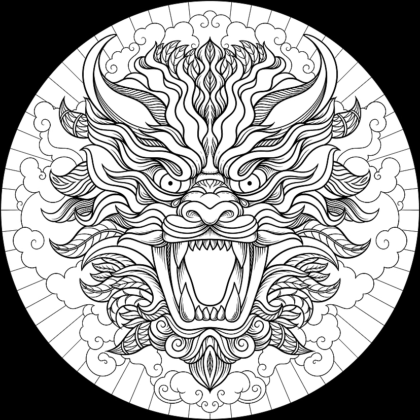 龙头 茶饼包装 插画