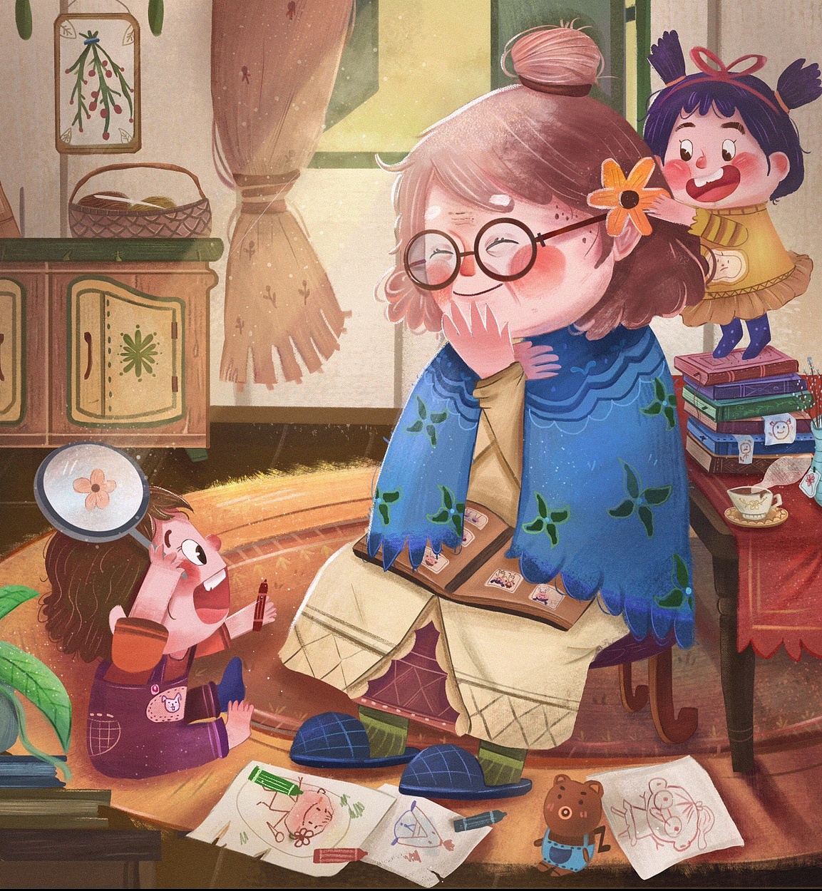童年回忆中的姥姥家和奶奶家|插画|艺术插画|月半鲸鱼 - 原创作品 - 站酷 (ZCOOL)