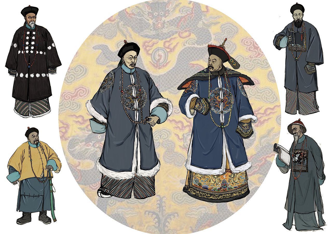 晚清王公大臣（图ZMjQ3NTEzMjA0） - 艺术插画 - 站酷设计师中国传统武将绘本原创素材 - 站酷ZCOOL