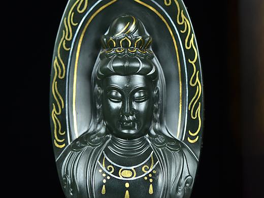 和田玉青玉   错金   观音菩萨