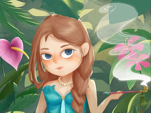 植物與女孩（個(gè)人主頁-ZNDQ2MzM1MDg=） - 創(chuàng)作習(xí)作 - 站酷設(shè)計(jì)師喵乙大仙原創(chuàng)素材 - 站酷ZCOOL