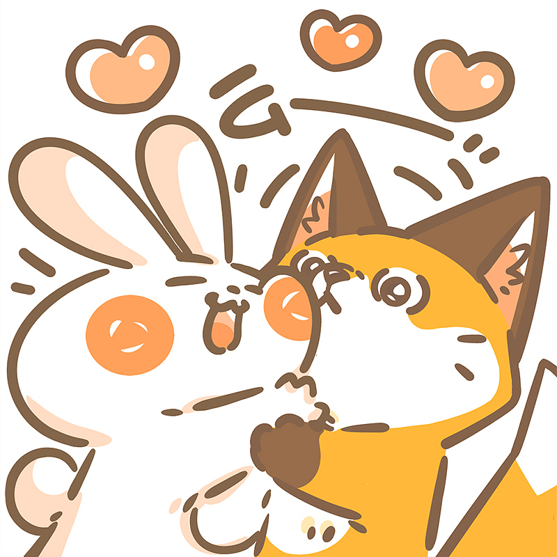 草莓大福狐狸兔子的日常表情包第一弹