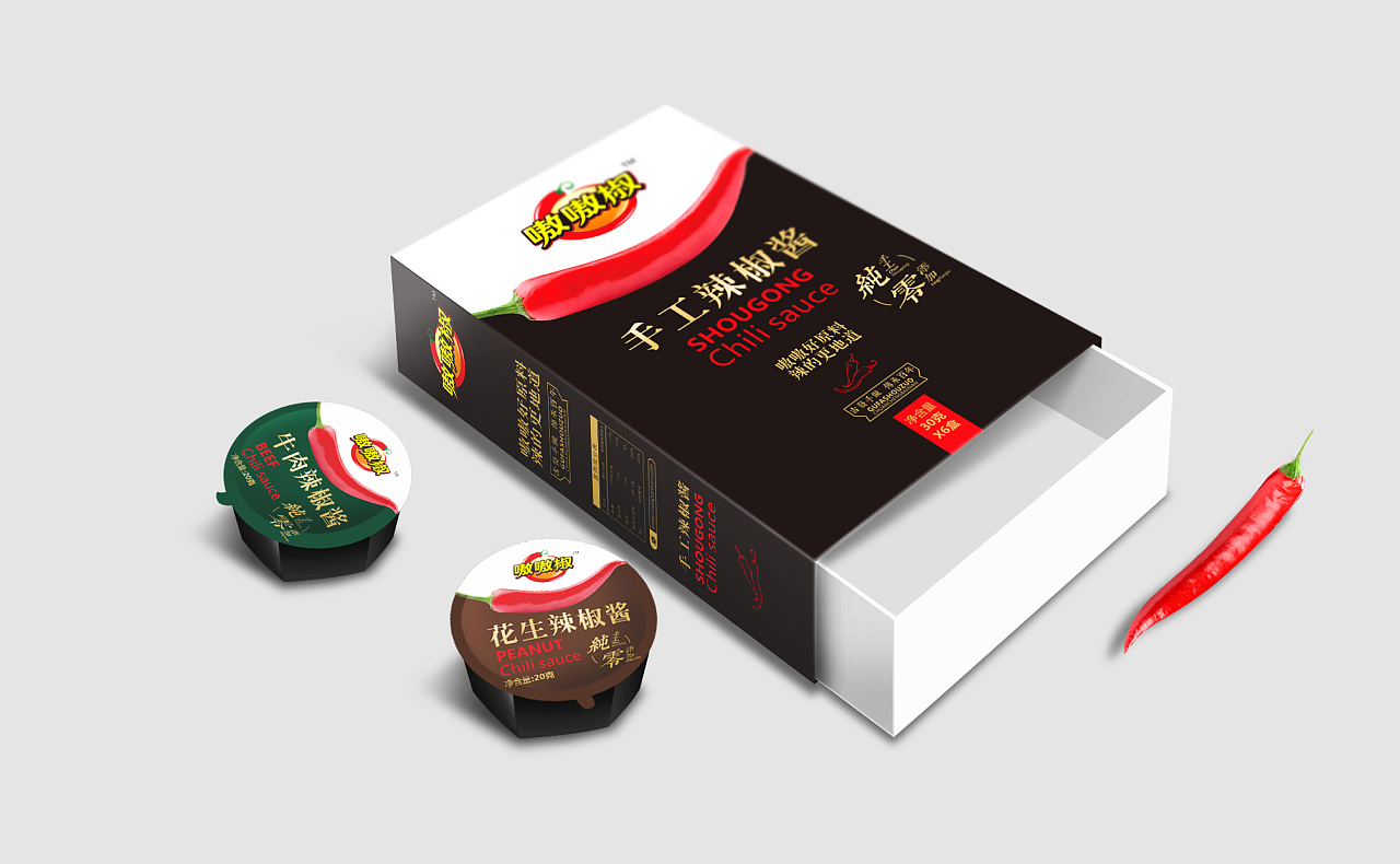 一款时尚辣椒酱包装设计风格