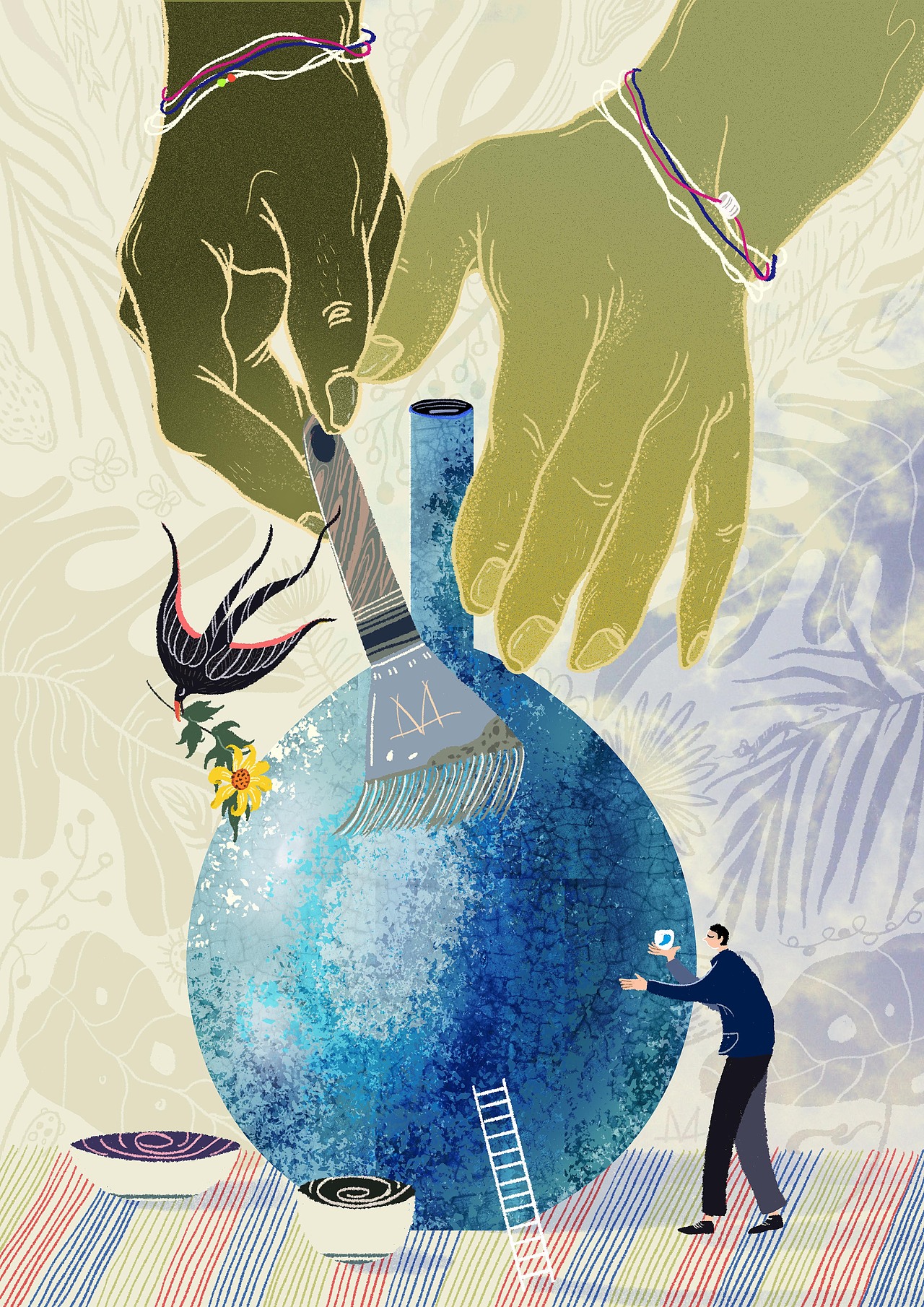 傣陶藝術(shù)家邱以勝個(gè)人品牌插畫（圖ZMjQ1MTMyMDI4） - 商業(yè)插畫 - 站酷設(shè)計(jì)師阿蚌Boom原創(chuàng)素材 - 站酷ZCOOL