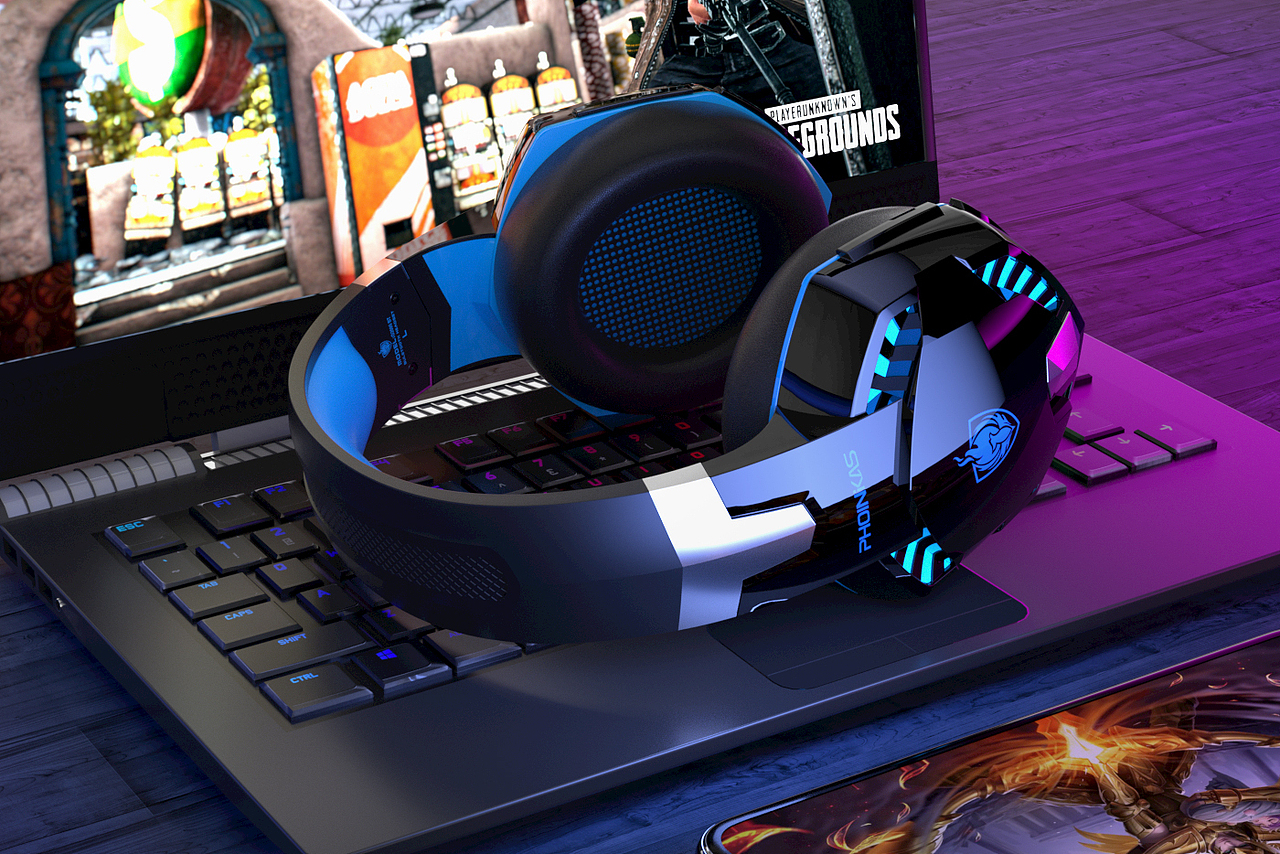 电竞耳机与电竞音响公众号场景图渲染（图ZMjcxNDk3MzY0） - 电商 - 站酷设计师做设计的神秘人原创素材 - 站酷ZCOOL