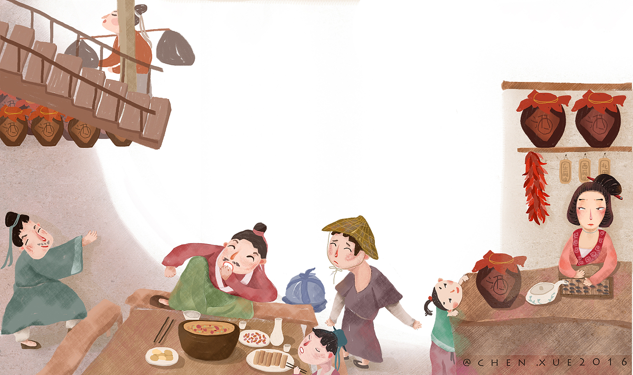 板桥三娘插图（图ZNjc5MTk5ODg=） - 商业插画 - 站酷设计师chenxue0816原创素材 - 站酷ZCOOL