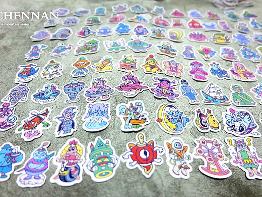小怪兽系列贴纸设计