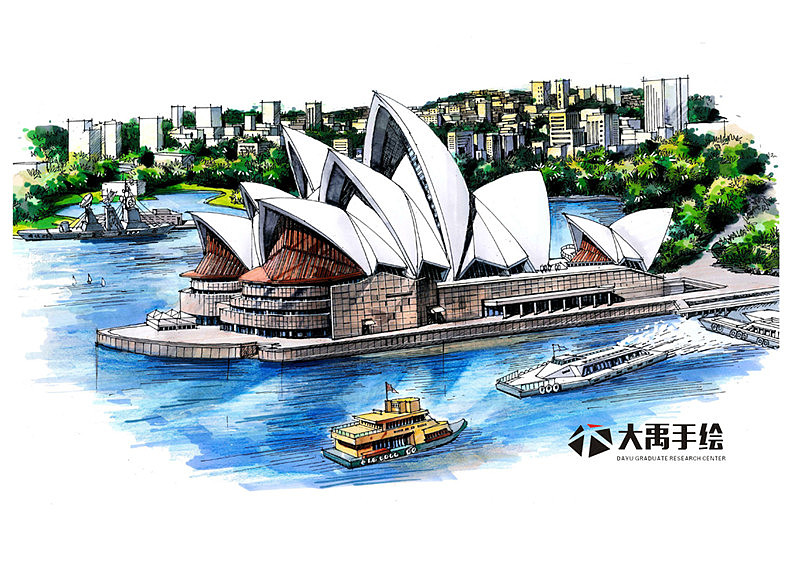 大禹手绘建筑设计建筑手绘（图ZMjE0MTcwNTY0） - 其他 - 站酷设计师安安的静静原创素材 - 站酷ZCOOL