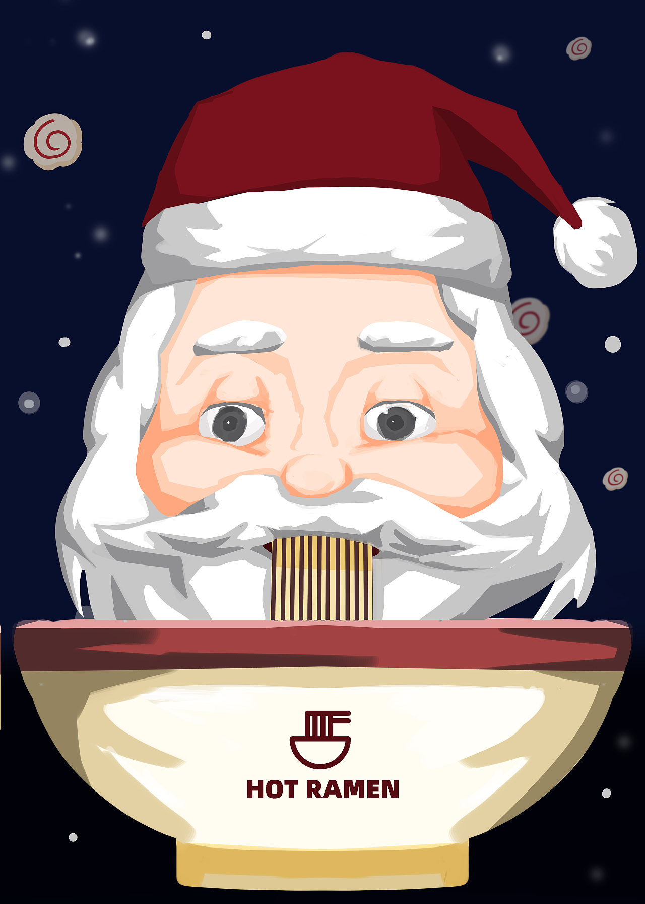 圣诞老人喊你吃拉面了（图ZMzI1ODkxNjM2） - 商业插画 - 站酷设计师zhou_jimmy原创素材 - 站酷ZCOOL