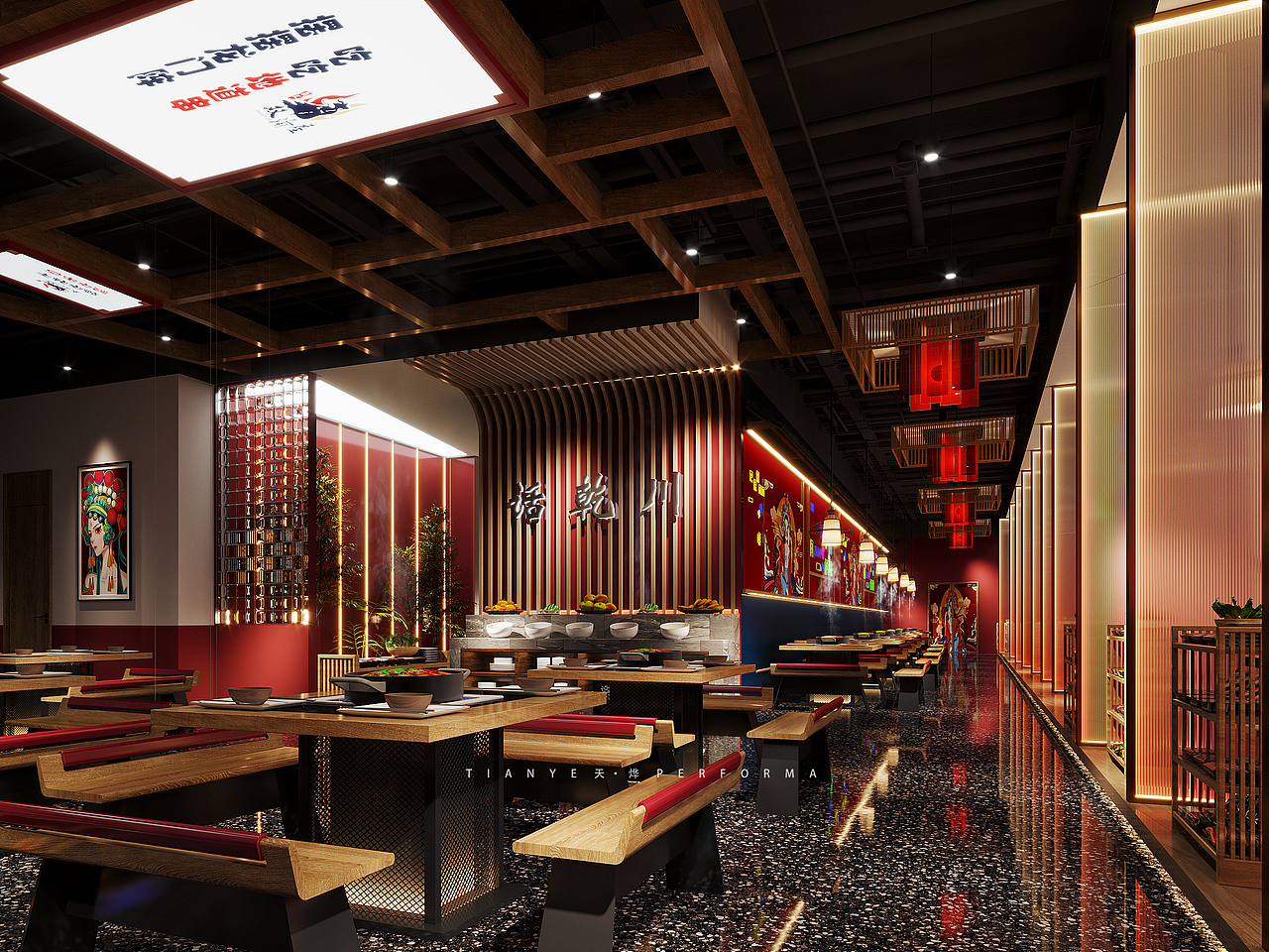 火锅店（图ZMzU0NzA0MjIw） - 酒店餐饮设计 - 站酷设计师天烨设计原创素材 - 站酷ZCOOL