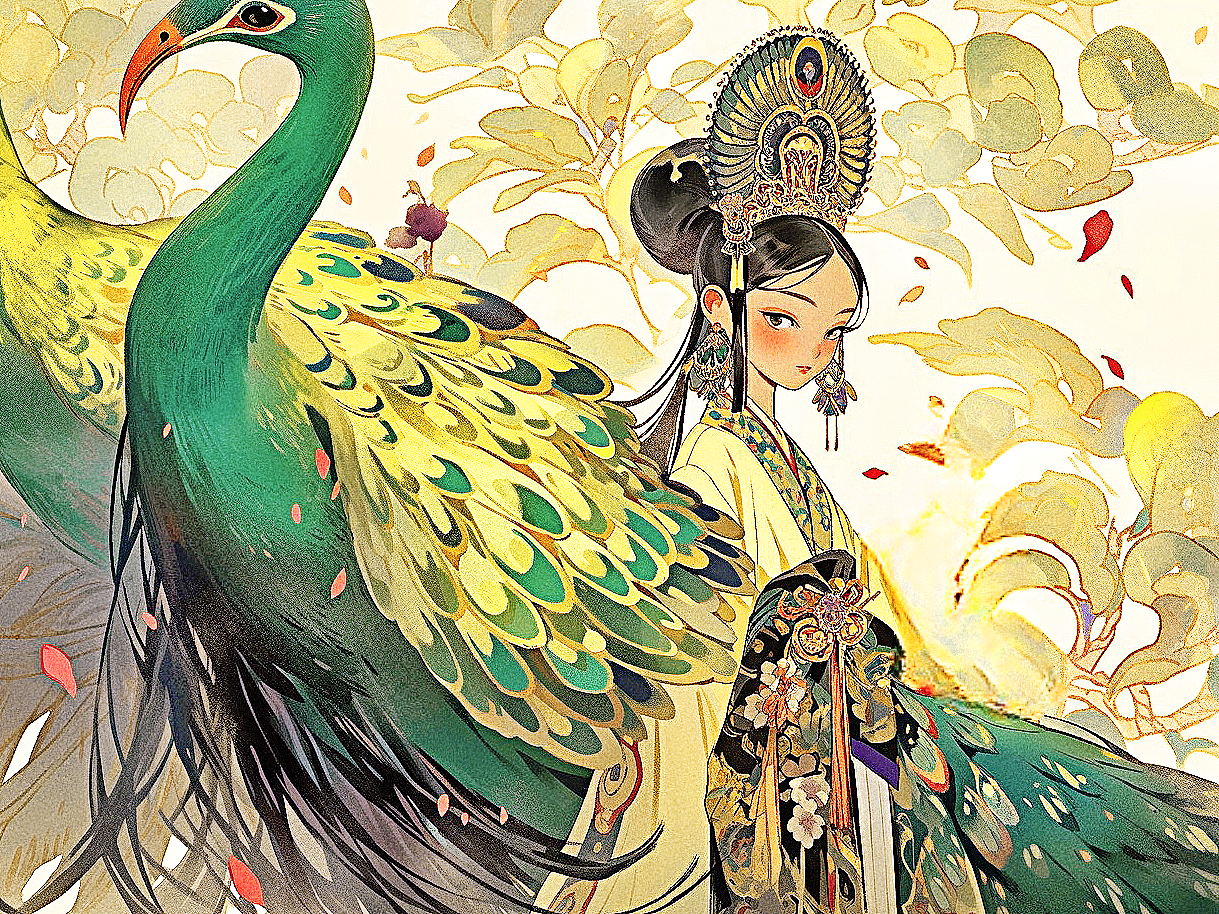 青鸾报喜（图ZMzU5NjE3NDk2） - 商业插画 - 站酷设计师野生牛皮大王原创素材 - 站酷ZCOOL