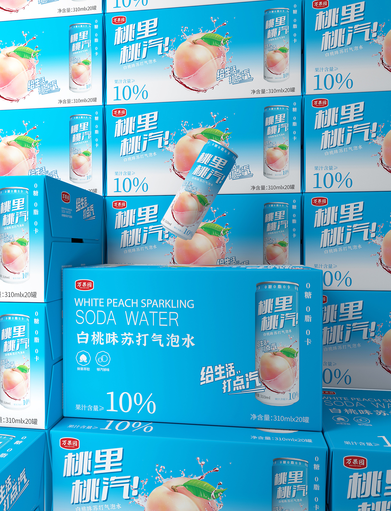 气泡水包装设计，饮料饮品包装设计，水果味，桃味汽水（图ZMzYwODc3MTk2） - 包装 - 站酷设计师常寻设计原创素材 - 站酷ZCOOL