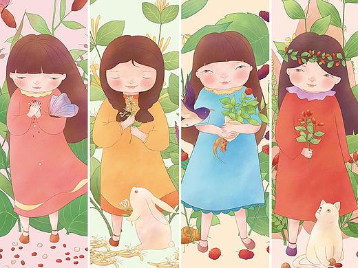 《道地灵草》茶饮包装插画