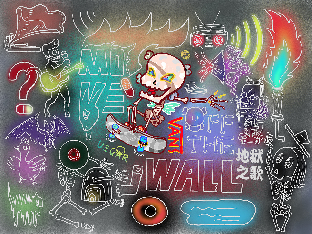 off the wall（图ZMTc3OTIzMzc2） - 商业插画 - 站酷设计师UEGAR_宇佳原创素材 - 站酷ZCOOL
