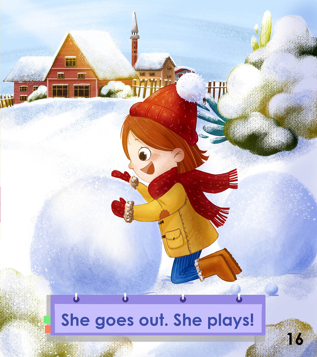 【原创作品】2月份画的一本英语教学绘本---部分插图