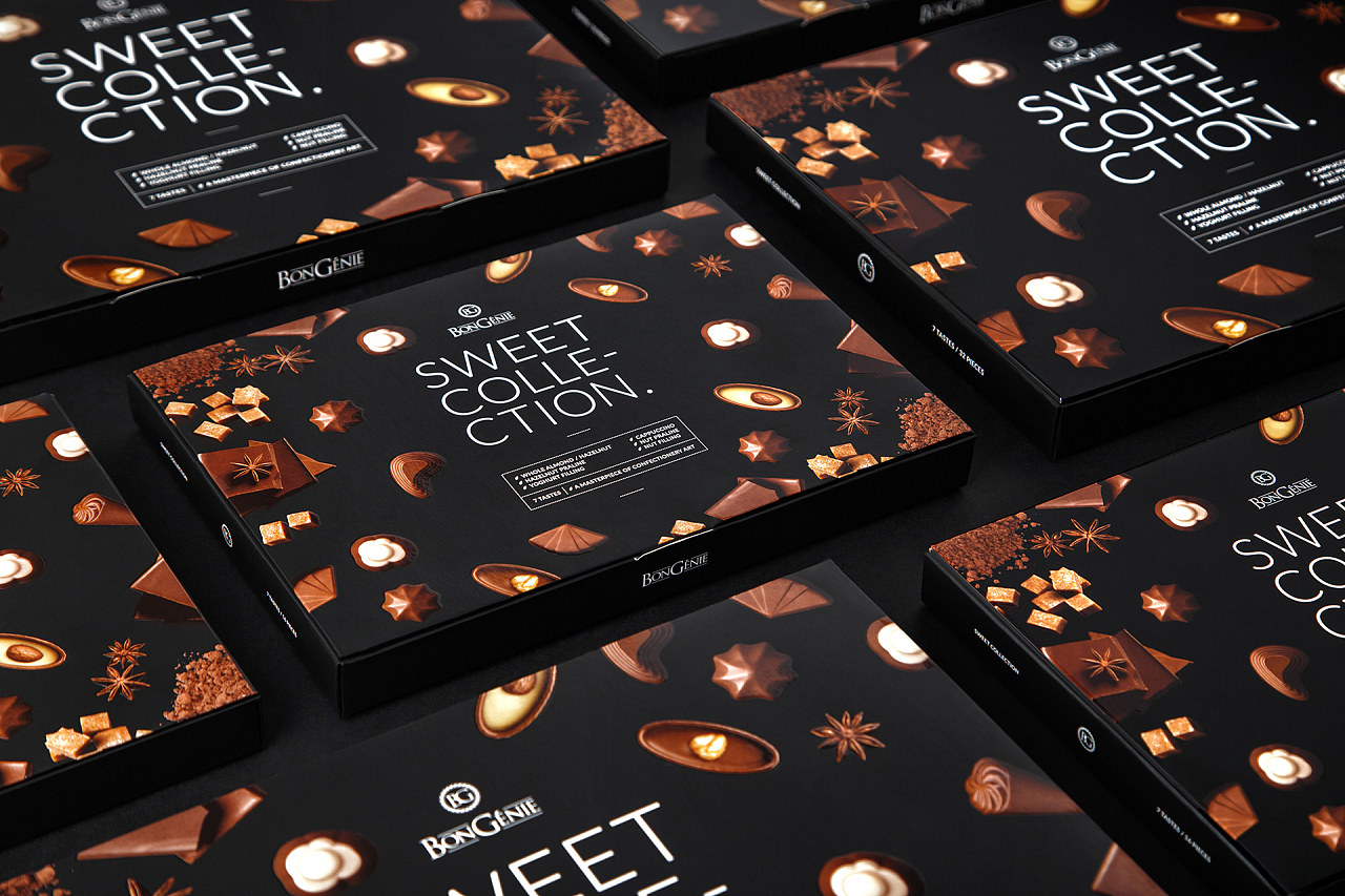 最近暗色系列巧克力礼盒包装设计