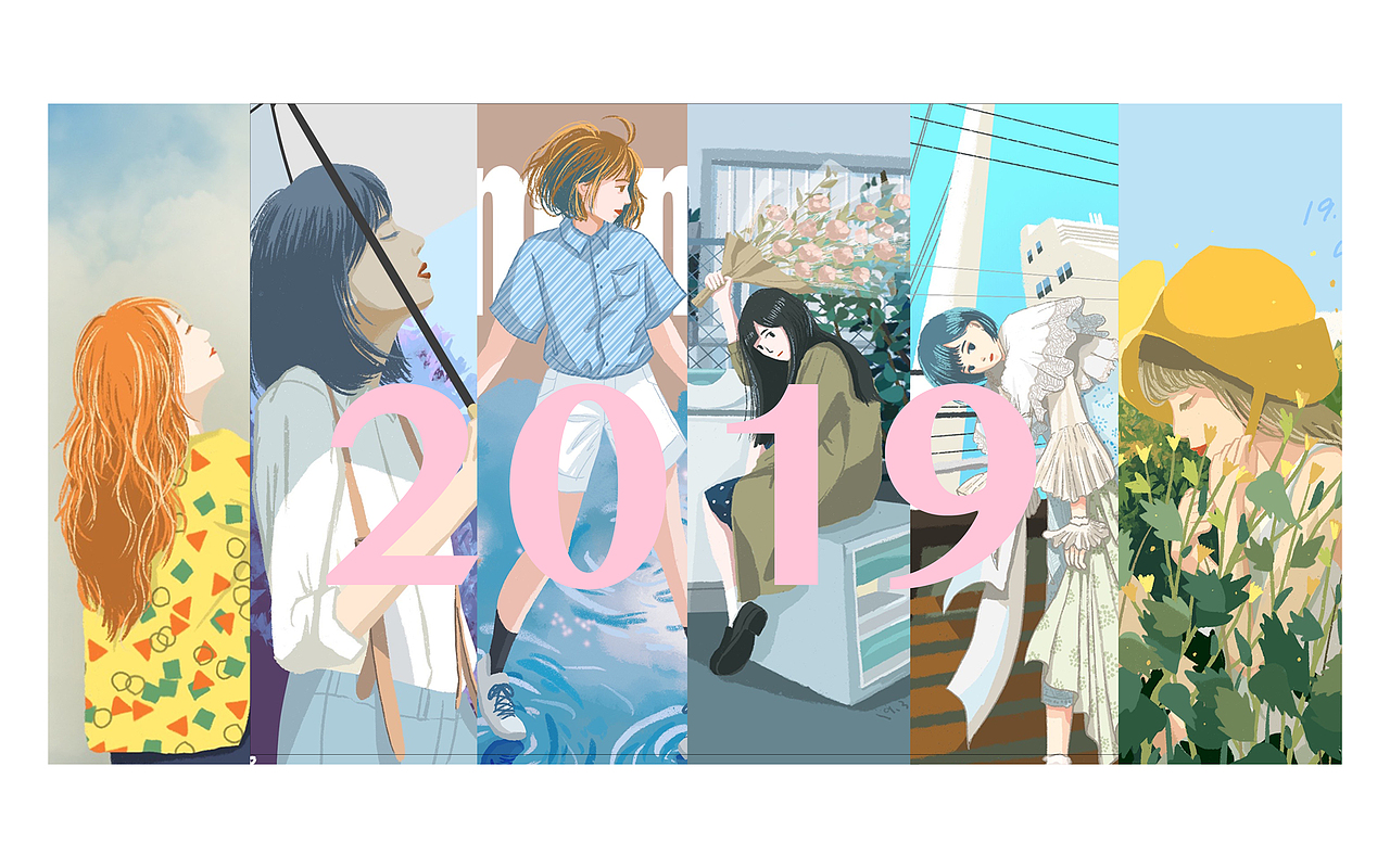 个人2019插画练习总结-少女的颜色