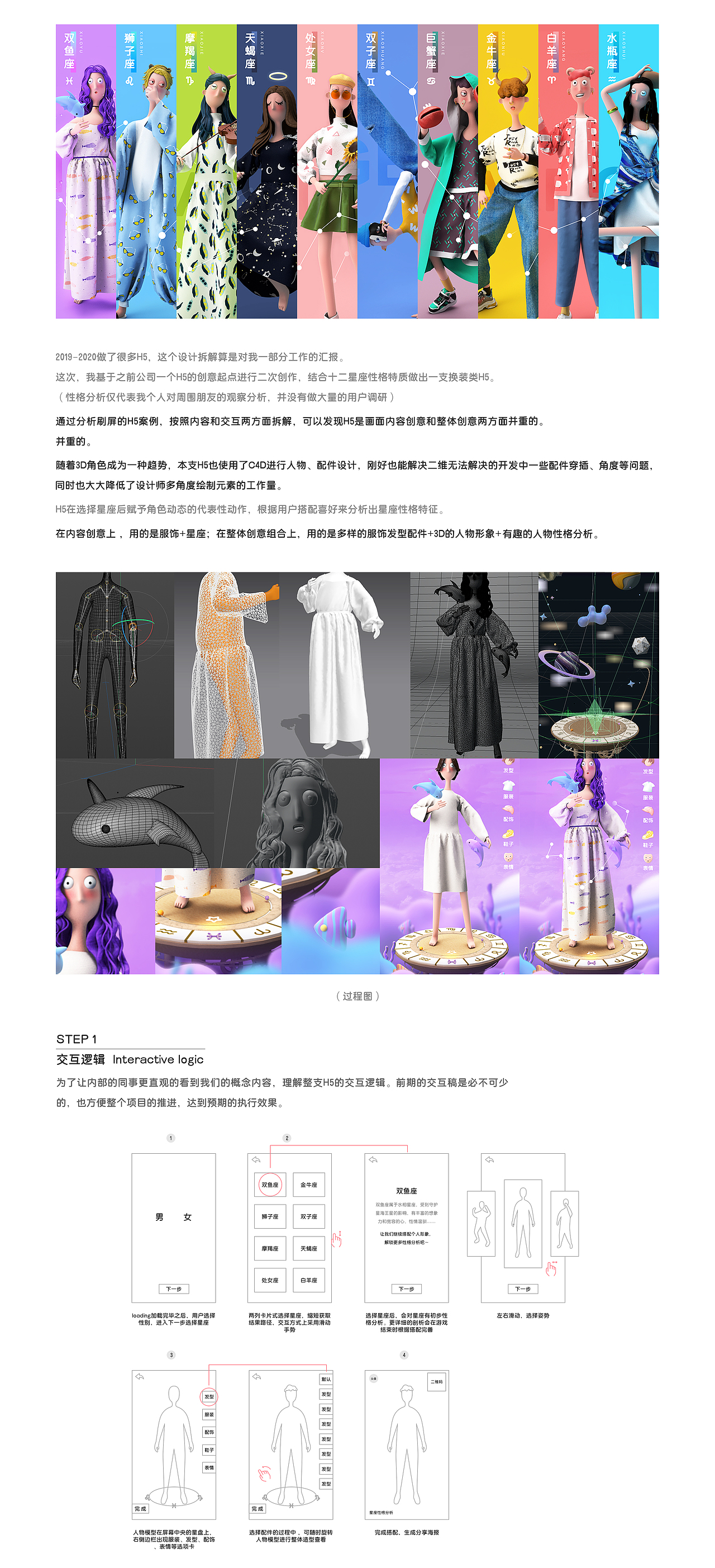 十二星座分析｜3D角色换装小游戏（图ZMjEwNzg1NTIw） - 移动端网页 - 站酷设计师MM_陈哈文原创素材 - 站酷ZCOOL