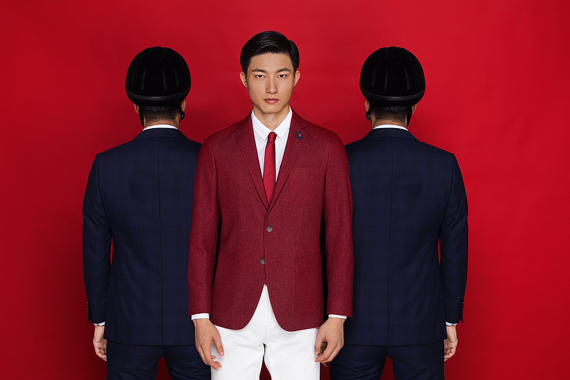 一组男装西服拍摄